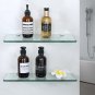 green_Bathroom Glass Shelf Wall Mounted 7MM Tempered Transparent Glass with Chromed Shelf Brackets 3