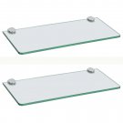 light yellow_Bathroom Glass Shelf Wall Mounted 7MM Tempered Transparent Glass with Chromed Shelf Bra