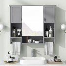 Grey Cabinet_36'' Bathroom Vanity, Modern Bathroom Sink Cabinet Opening Shelf, Solid Wood Frame Bath