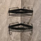 D.2 layers_Gold Bathroom Storage Rack  non punching tripod Wall Mounted Storage holder Shampoo showe