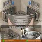 1pc Gray_No Drill Bathroom Corner Shelf Wall Mounted Shower Corner Shelves with Hook Towel Bar Space