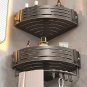 3pcs Silver_No Drill Bathroom Corner Shelf Wall Mounted Shower Corner Shelves with Hook Towel Bar Sp