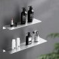 40 CM_Silver Kitchen Storage Shelf Aluminum Wall Hanging Bathroom Mirror Front Storage Tray Makeup T