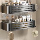 Black A-2 PCS_1-3 Floors Wall Mounted No Drill Bathroom Shelf Shower Shelf Makeup Organizer Shelf Sh