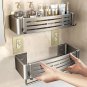 Gray A-1 PC-Hook_1-3 Floors Wall Mounted No Drill Bathroom Shelf Shower Shelf Makeup Organizer Shelf