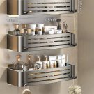 Gray A-3 PCS_1-3 Floors Wall Mounted No Drill Bathroom Shelf Shower Shelf Makeup Organizer Shelf Sha