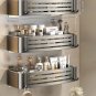Gray A-3 PCS_1-3 Floors Wall Mounted No Drill Bathroom Shelf Shower Shelf Makeup Organizer Shelf Sha