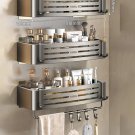 Gray A-3 PCS-Hook_1-3 Floors Wall Mounted No Drill Bathroom Shelf Shower Shelf Makeup Organizer Shel