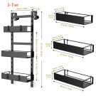 3-tier_Triple Bathroom Shelves Iron Rack Without Drilling Over Door Hanging Storage Basket with Hook