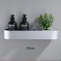 50cm matte_Nordic Bathroom Shelf Rack No Drill Wall Mounted Shelves Bath Towel Holder Black Shower S