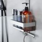 Silver Without hook_Stainless Steel Over Glass Door Shower Door Back Shower Towel Rack S-Shape Bathr