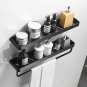 50cm bar 5hook black_Black / White Bathroom Shelf Shampoo Holder Kitchen Storage Rack Bathroom Hardw
