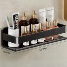 Black 30cm_Bathroom Shelf Without Drilling Makeup Organizer Shampoo Storage Shelf Storage Rack For K