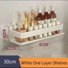 white 30cm_Bathroom Shelf Without Drilling Makeup Organizer Shampoo Storage Shelf Storage Rack For K