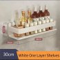 white 30cm_Bathroom Shelf Without Drilling Makeup Organizer Shampoo Storage Shelf Storage Rack For K
