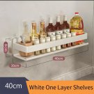 white 40cm_Bathroom Shelf Without Drilling Makeup Organizer Shampoo Storage Shelf Storage Rack For K