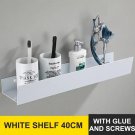 40cm White_Bathroom Shelf Organizer Wall Mount Shower Shampoo Soap Cosmetic Shelves Kitchen Storage 