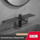 50cm long shelves_Bathroom Vanity U-Shaped Shelf Gunmetal Grey Lacquer Bathroom Shelves Perforated I