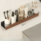 50CM_Bathroom Shelf No Punch Storage Rack Solid Wood Bathroom Shelves Punch-Free Wooden Shelf Wall-M