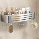 Silver A-1 PC_1-3PCS No-Drill Bathroom Shelf Bathroom Corner Shelf Wall Mounted Shower Rack Bathroom