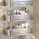 Silver A-3 PCS_1-3PCS No-Drill Bathroom Shelf Bathroom Corner Shelf Wall Mounted Shower Rack Bathroo