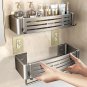Silver B-3 PCS-Hook_1-3PCS No-Drill Bathroom Shelf Bathroom Corner Shelf Wall Mounted Shower Rack Ba