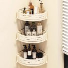 Three Layer_Bathroom Storage Shelf Shelves Rack Wall Mounted Bathroom Wall Corner Holder Kitchen Org