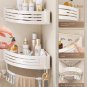 Three Layer_Bathroom Storage Shelf Shelves Rack Wall Mounted Bathroom Wall Corner Holder Kitchen Org