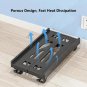 black_CPU Stand with Rolling Adjustable Mobile CPU Holder Stand Telescopic Computer Tower Trolley Co