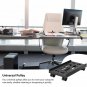 black_CPU Stand with Rolling Adjustable Mobile CPU Holder Stand Telescopic Computer Tower Trolley Co