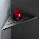 Black_Fashions Stainless Steel Gunmetal Gray Bathroom Shower Gel Storage Triangle Stand Bathroom Cor