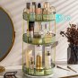 2 Corner Crystal_Bathroom Storage Shelves Kitchen Organizer Rack 360° Rotating Home Desktop Skincar