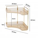 2 Corner Golden_Bathroom Storage Shelves Kitchen Organizer Rack 360° Rotating Home Desktop Skincare