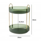 2 Layers Green_Bathroom Storage Shelves Kitchen Organizer Rack 360° Rotating Home Desktop Skincare 
