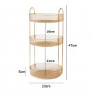 3 Layers Gold_Bathroom Storage Shelves Kitchen Organizer Rack 360° Rotating Home Desktop Skincare S