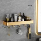 30cm with hook_Bathroom Shelf Wall Mounted Bathroom Storage Organizer Holder Corner Shelf Brushed Go