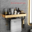 40cm hook bar_Bathroom Shelf Wall Mounted Bathroom Storage Organizer Holder Corner Shelf Brushed Gol