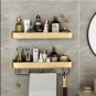 40cm with hook_Bathroom Shelf Wall Mounted Bathroom Storage Organizer Holder Corner Shelf Brushed Go