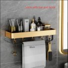 50cm hook bar_Bathroom Shelf Wall Mounted Bathroom Storage Organizer Holder Corner Shelf Brushed Gol
