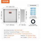 13x13in_VEVOR No Tile Shower Niche 304 Stainless Steel Wall Inserted Niche Recessed Double Shelves f