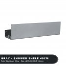 Gray 40cm_White Shower Shelf  With Hook Aluminium Bathroom Items Toilet Wc Corner Bath Caddy Shampoo