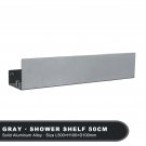 Gray 50cm_White Shower Shelf  With Hook Aluminium Bathroom Items Toilet Wc Corner Bath Caddy Shampoo