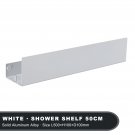White 50cm_White Shower Shelf  With Hook Aluminium Bathroom Items Toilet Wc Corner Bath Caddy Shampo