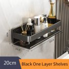 Black 20cm-1_Black Kitchen Shelf  Screw installation Makeup Organizer Mental Corner Shelf Storage Sh