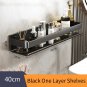 Black 40cm-1_Black Kitchen Shelf Screw installation Makeup Organizer Mental Corner Shelf Storage Sh