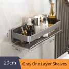 Gray 20cm-1_Black Kitchen Shelf  Screw installation Makeup Organizer Mental Corner Shelf Storage She