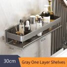 Gray 30cm-1_Black Kitchen Shelf  Screw installation Makeup Organizer Mental Corner Shelf Storage She