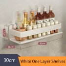 White 30cm-1_Black Kitchen Shelf  Screw installation Makeup Organizer Mental Corner Shelf Storage Sh
