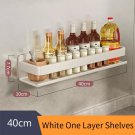 White 40cm-1_Black Kitchen Shelf  Screw installation Makeup Organizer Mental Corner Shelf Storage Sh