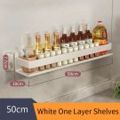 White 50cm-1_Black Kitchen Shelf  Screw installation Makeup Organizer Mental Corner Shelf Storage Sh